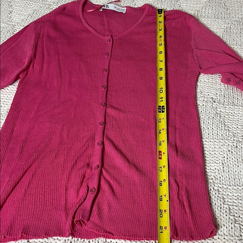 Zara Ribbed Button Up Cardigan - Picture 8 of 9